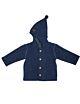 MAXIMO Woll-Fleece Baby-Jacke Kapuzenjacke GOTS Wolle Marine-Blau Kapuze