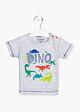 Losan Baby T-Shirt Kurzarm Grau meliert Frontprint Dino Jungen Kinder Sommer 