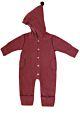 MAXIMO Woll-Fleece Baby-Overall Babyanzug GOTS Wolle Beere Kapuze