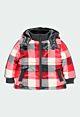 boboli Jacke Wendejacke Jungen Kariert Grau Kapuze Winterjacke 